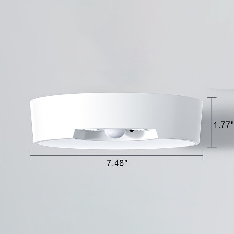 Simple White Round Motion Sensor LED Flush Mount Ceiling Light