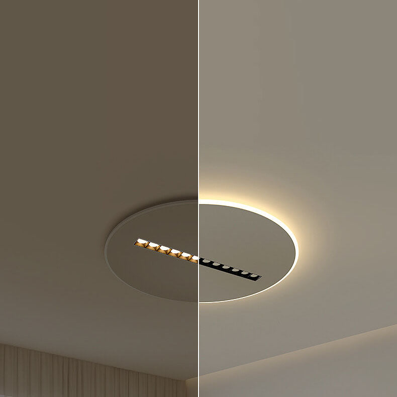Projecteurs ronds plats simples et modernes, plafonnier à montage encastré à LED 