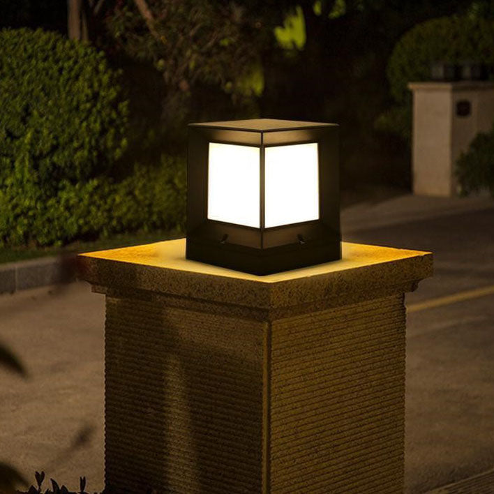 Modern Simple Solar Quadrupole Waterproof Outdoor Garden Column Post Head Light