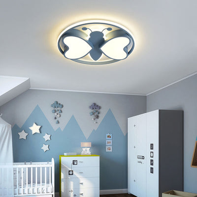 Creative Cartoon Butterfly Round LED  Flush Mount Ceiling Light