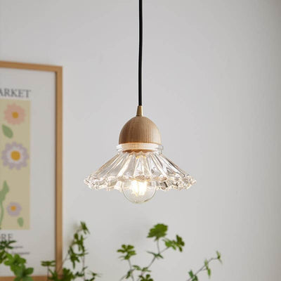 Vintage Log Glass Flowers 1/3 Light Island Light Chandelier