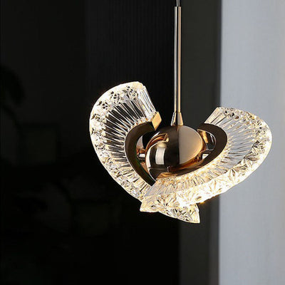 Zeitgenössische Luxus Gold Finish Rahmen Runde Schatten LED Pendelleuchte für Schlafzimmer 