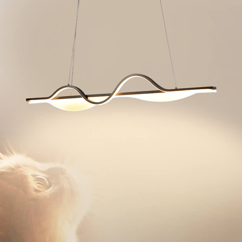 Nordic Minimalist Curved Line Long Island Light LED Chandelier