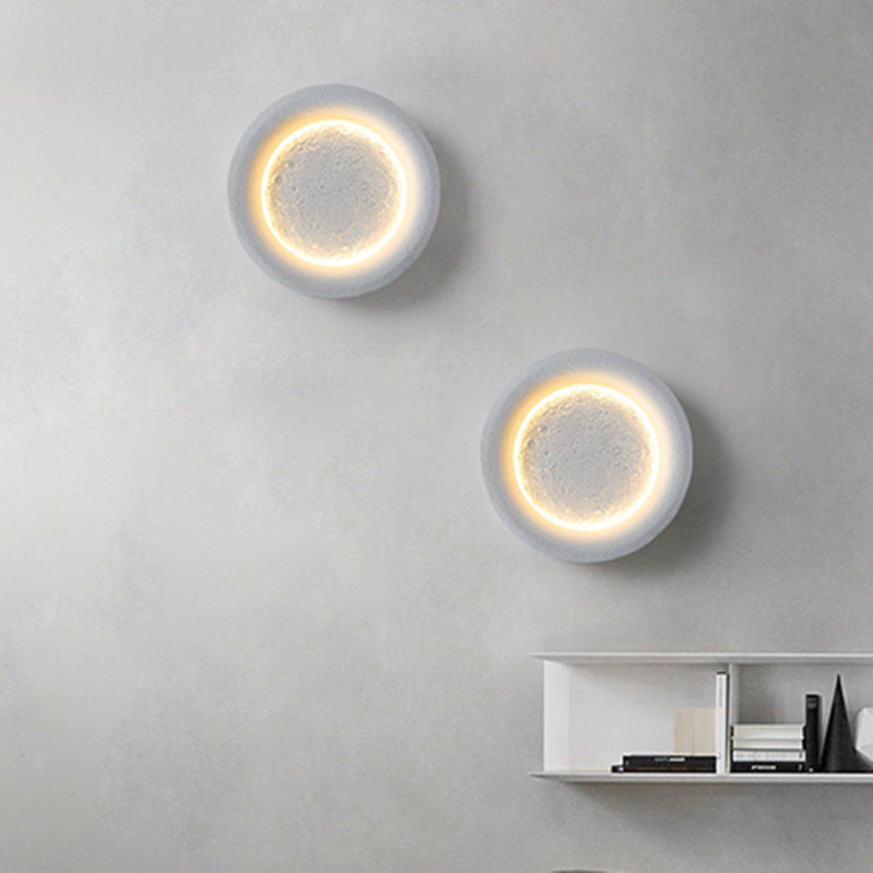 Moderne kreative Mond-runde Zement-LED-Wandleuchte-Lampe 