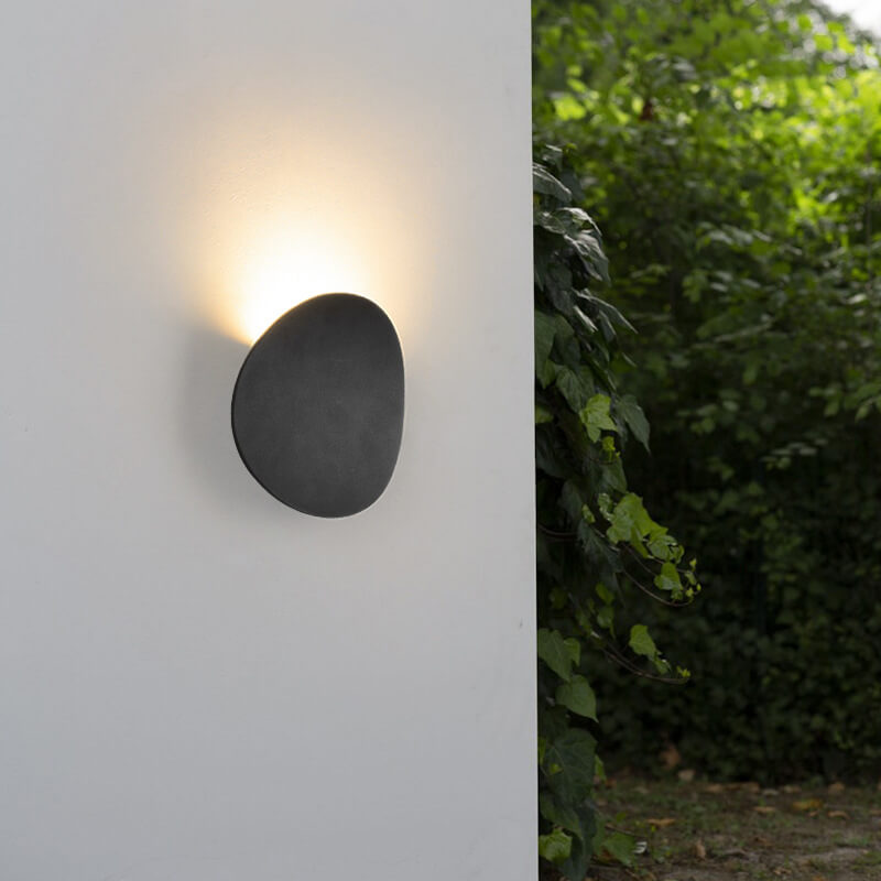 Applique murale minimaliste ronde à 1 lumière LED pour intérieur et extérieur 