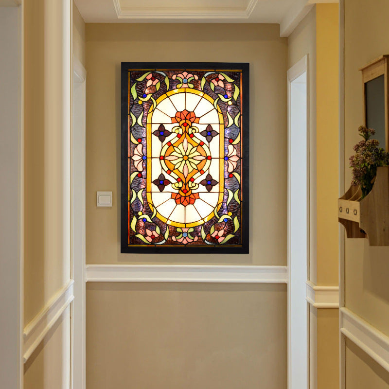 European Tiffany Stained Glass LED Mural Wall Sconce Lamp