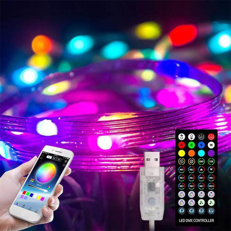 Guirlandes Lumineuses Décoratives Intelligentes Musique USB Bluetooth Application Fil de Cuivre Lumières Décoratives 