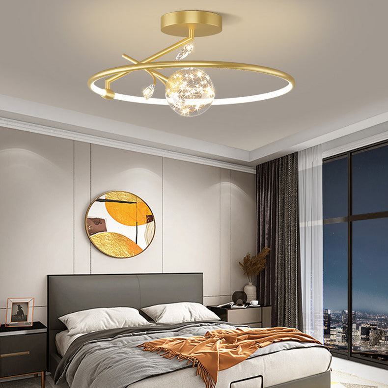 Moderne Art Deco Eisen Geometrische Ring Stern LED Anhänger Licht Für Wohnzimmer 