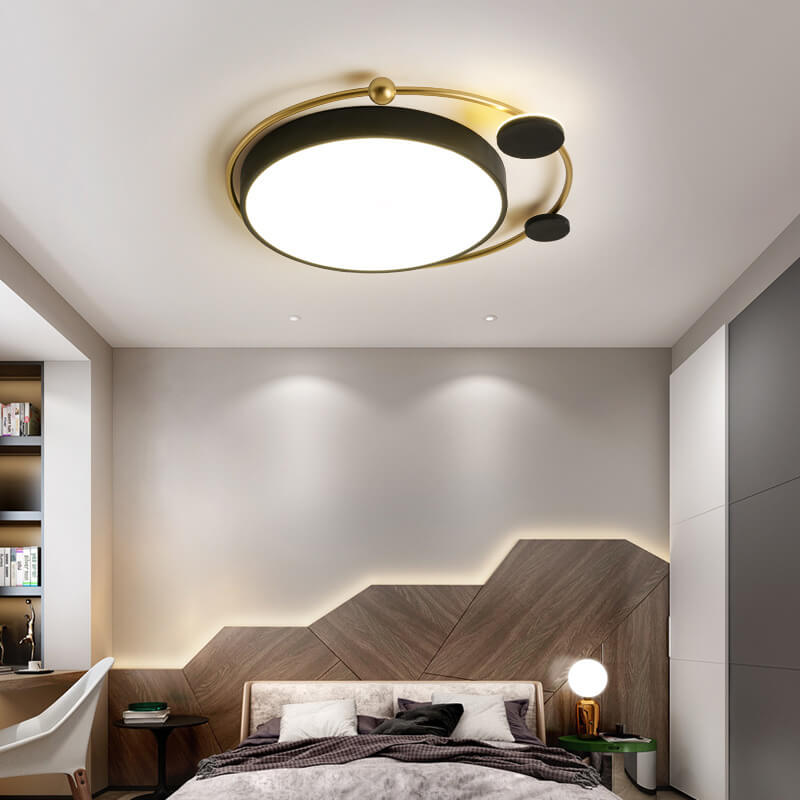 Moderne Luxus Eisen Kreis Ring Acryl Schirm LED Deckenleuchte für Wohnzimmer 