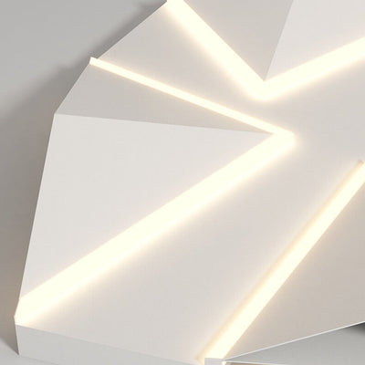Modern Minimalist Geometric Folding Design Iron Acrylic LED Flush Mount Ceiling Light