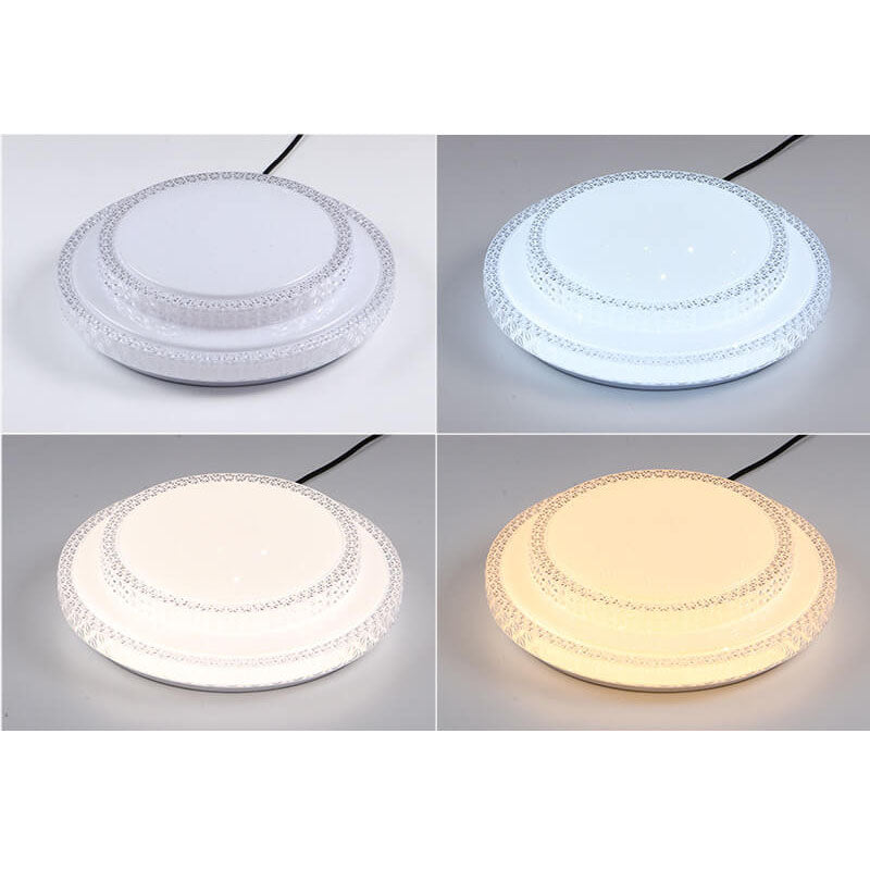 Modern Simple Round Thin Double Crystal LED Flush Mount Ceiling Light