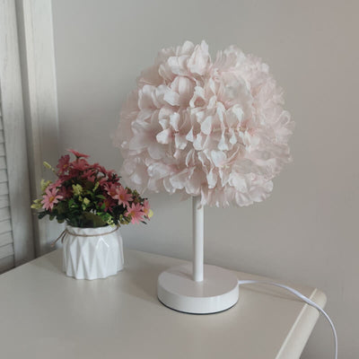 Moderne kreative Stoffblumenball 1-Licht Tischlampe 