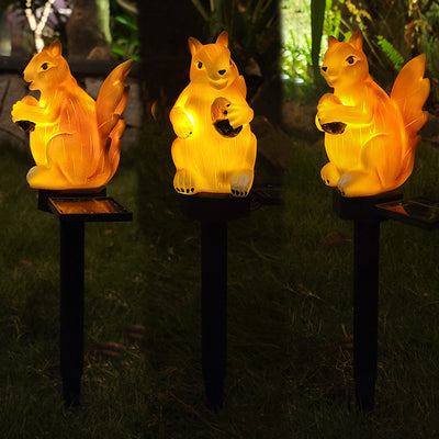 Outdoor Solar Squirrel Waterproof LED Garden Lawn Ground Insert Landscape Light