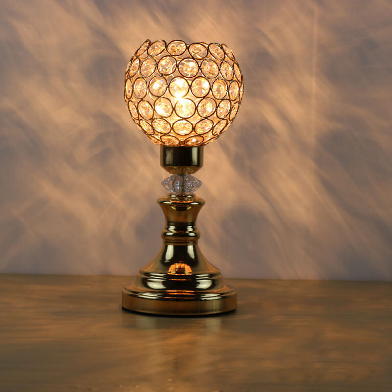 Lampe de Table Artistique à 1 Lumière avec Boule de Cristal de Luxe Européenne 