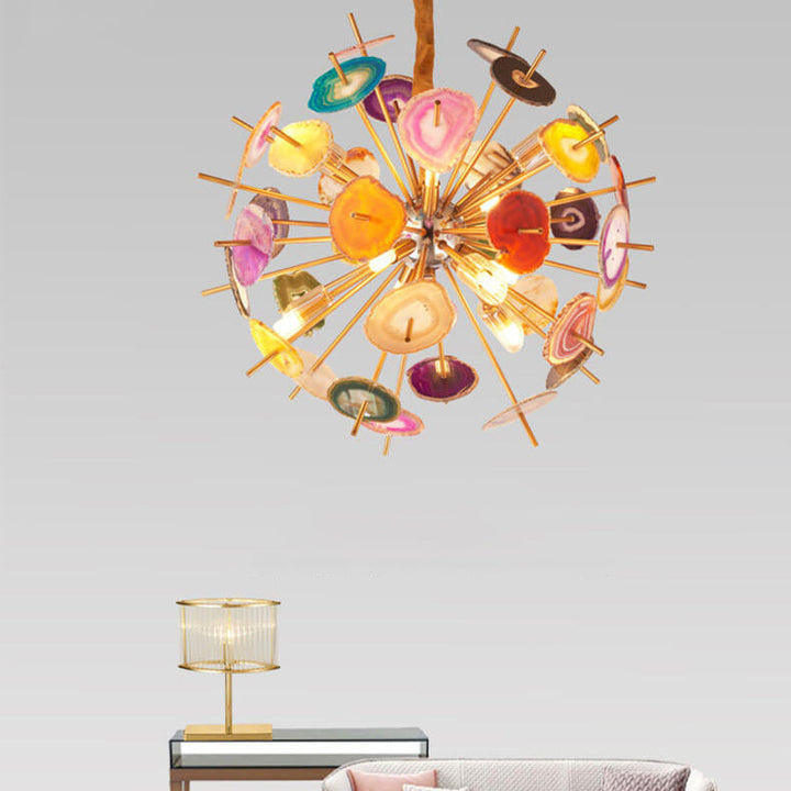 Nordische bunte Achatkugel-Design 12/24 Licht Kronleuchter 