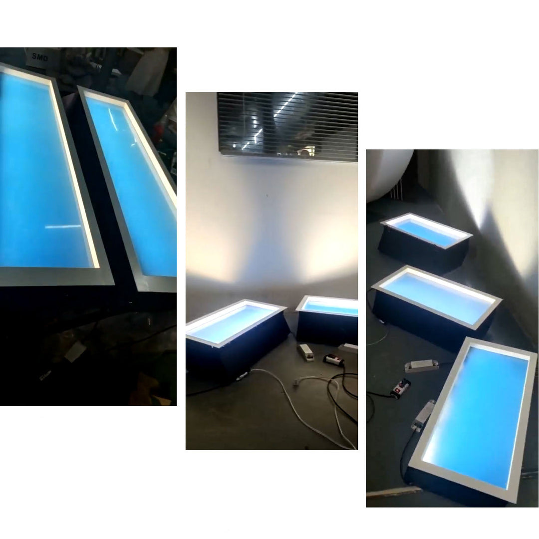 Plafonnier LED encastré bleu ciel moderne minimaliste intelligent en métal pour salon 