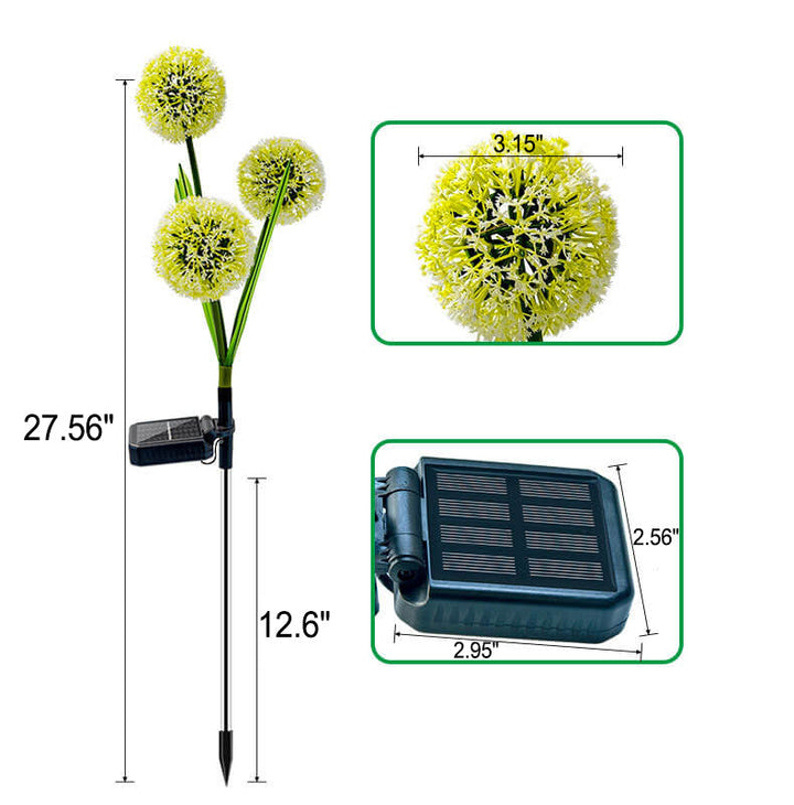 Lumière de chemin insérable au sol décorative de jardin extérieure à LED Pissenlit solaire 