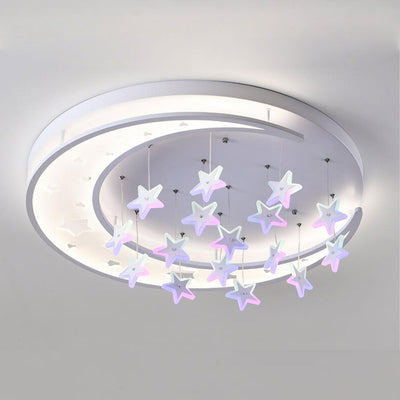 Modern Creative Star Hanging Round LED Flush Mount Ceiling Light