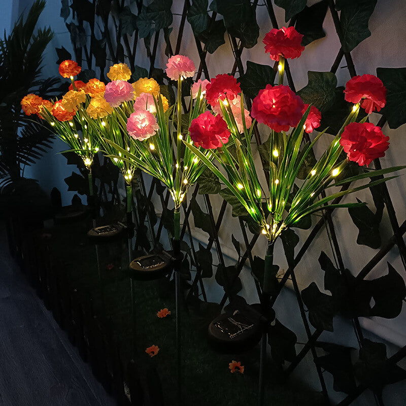 Solar Waterproof Seven Artificial Flower LED Outdoor Insert Lawn Landscape Light