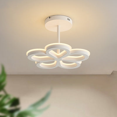 Modern Minimalist Flower Iron LED Semi-Flush Mount Light