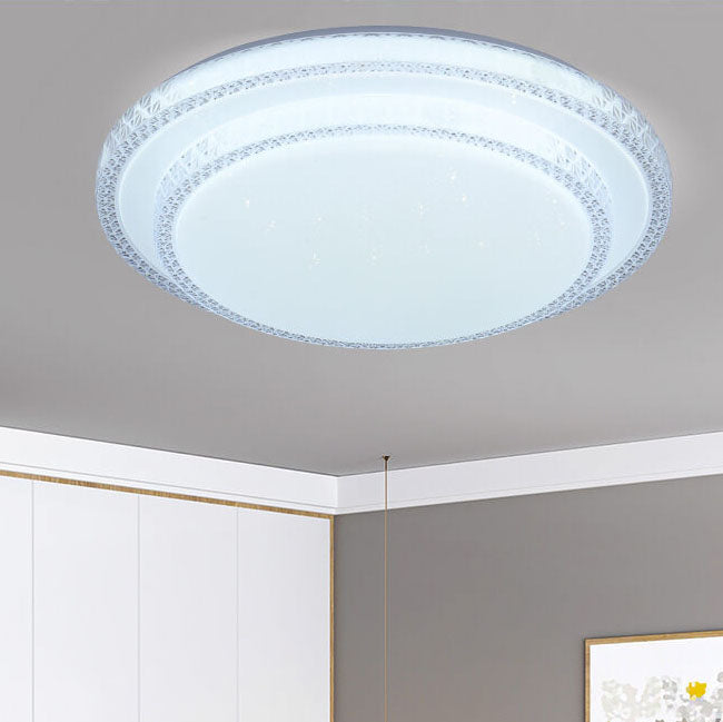Plafonnier LED à montage encastré, rond, simple et moderne, double cristal 