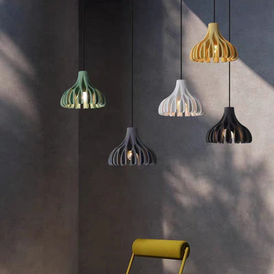 Contemporary Nordic Macaron Coral Resin Shade 1-Light Pendant Light For Dining Room