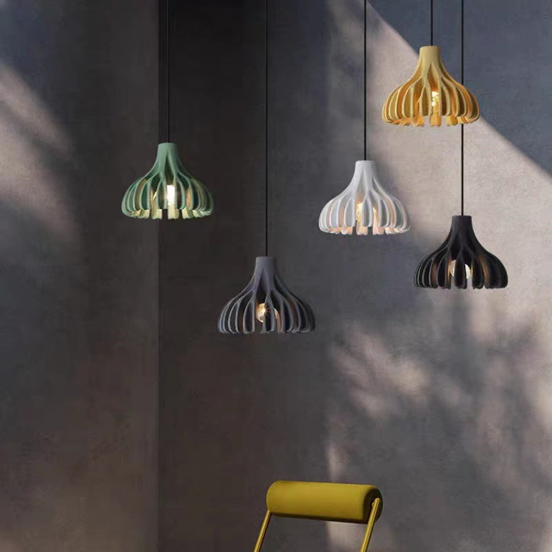 Contemporary Nordic Macaron Coral Resin Shade 1-Light Pendant Light For Dining Room
