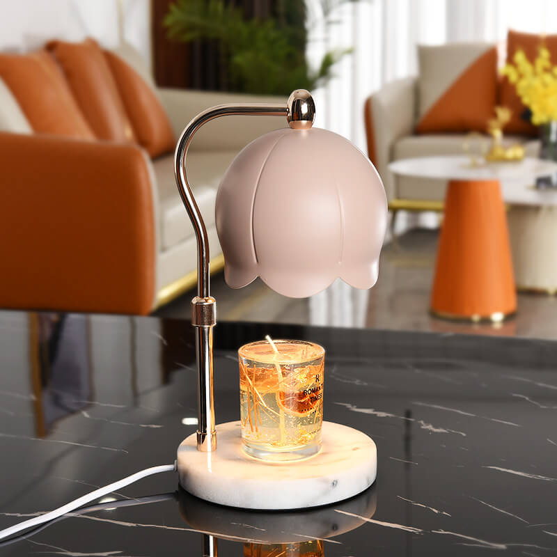 Lámpara de mesa de cera derretida con 2 luces elevables de mármol minimalista tradicional europeo 