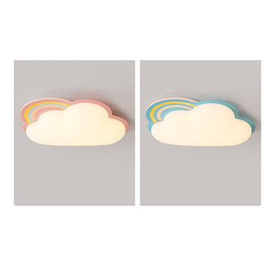 Modern Rainbow Clouds LED Kids Flush Mount Ceiling Light