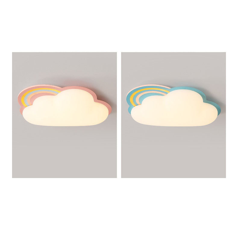 Modern Rainbow Clouds LED Kids Flush Mount Ceiling Light