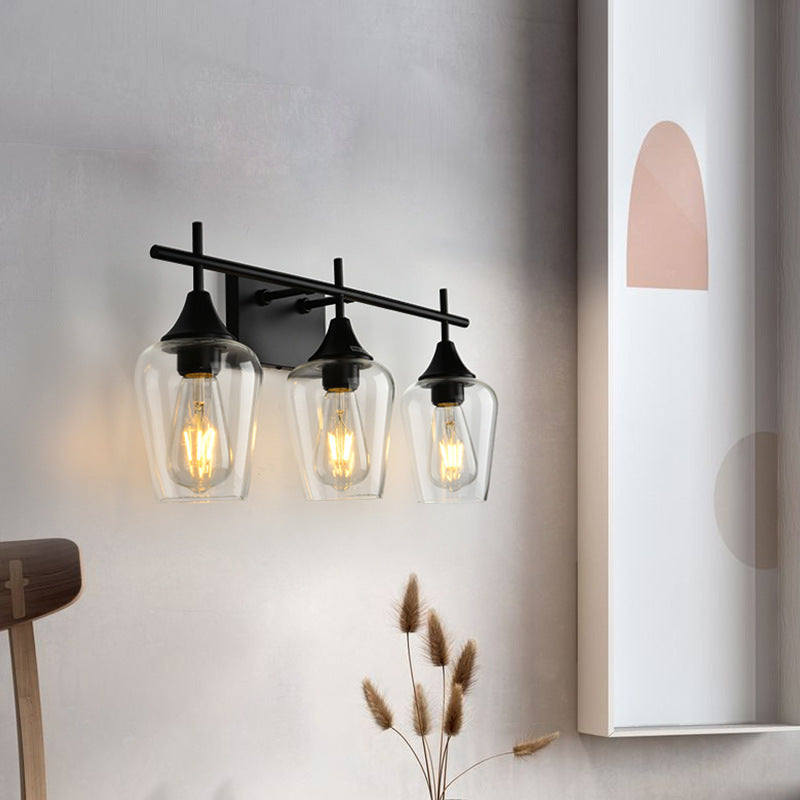 Lámpara de Aplique de Pared de 2/3 Luces de Hierro con Copa de Vino Industrial Simple 