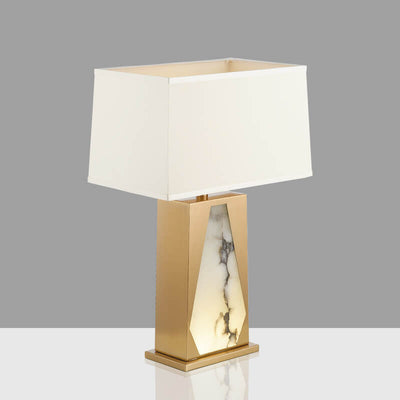 Modern Minimalist Lucite Fabric Metal 1-Light Table Lamp