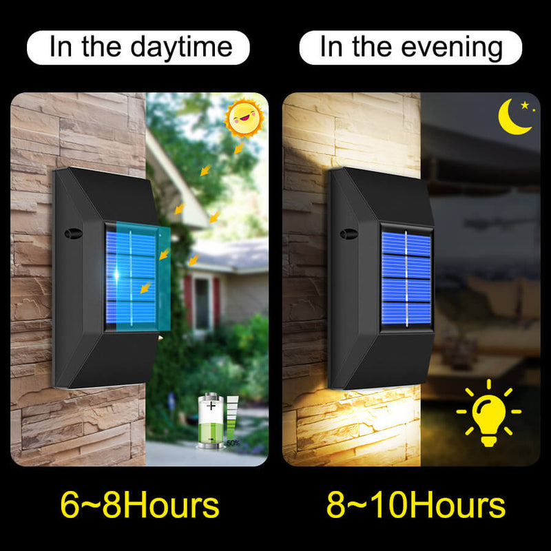 Simple Solar Waterproof Up and Down Lighted LED Wall Sconce Lamp