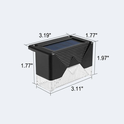 Lampe d'applique murale de décoration de jardin à LED carrée extérieure solaire 