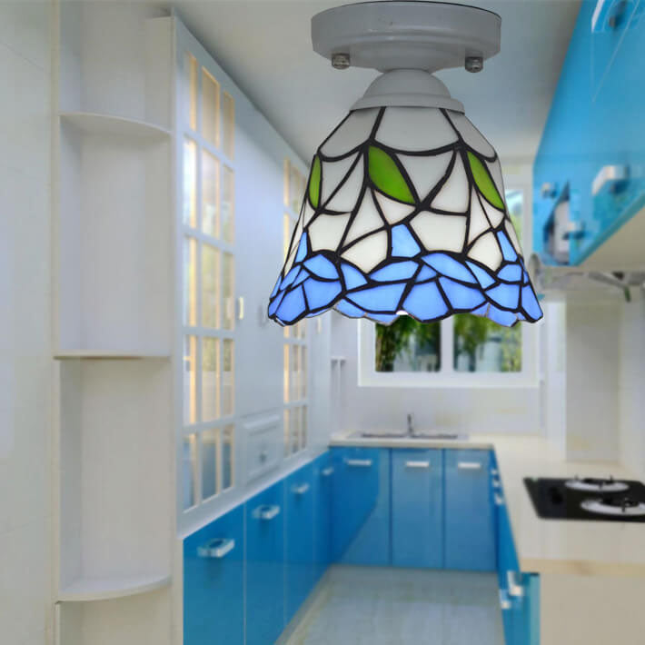 Traditional European Tiffany 1-Light Wall Sconce Lamp For Bedroom
