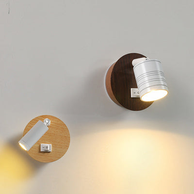 مصباح حائط للقراءة LED مغناطيسي قابل للتدوير بتصميم إسكندنافي إبداعي دائري من الحديد 