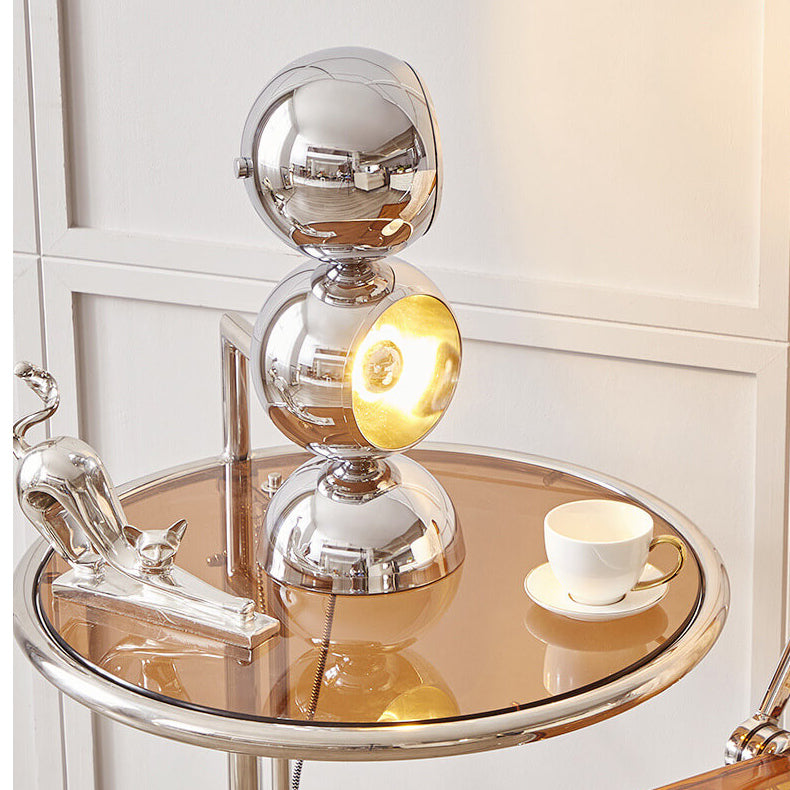 Nordischer minimalistischer Chrom-Metall-Orb 1/2/3 Licht-Tischlampe 