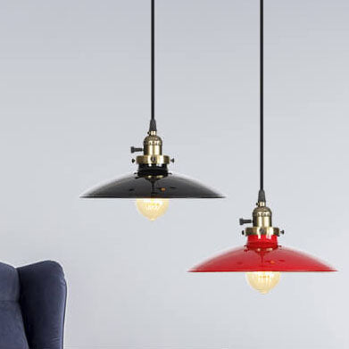 Lámpara colgante de 1 luz con pantalla de tazón multicolor de hierro industrial 