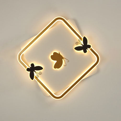 Moderne minimalistische runde quadratische Eisen-Aluminium-Acryl-LED-Deckenleuchte für das Wohnzimmer 