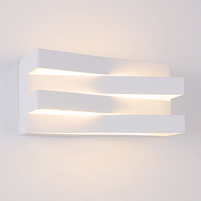 Nordic Minimalist Geometric Rectangular Layer LED Wall Sconce Lamp