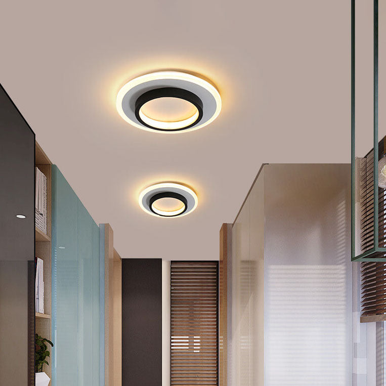 Luz de montaje empotrado LED de hierro acrílico blanco y negro cuadrado moderno 