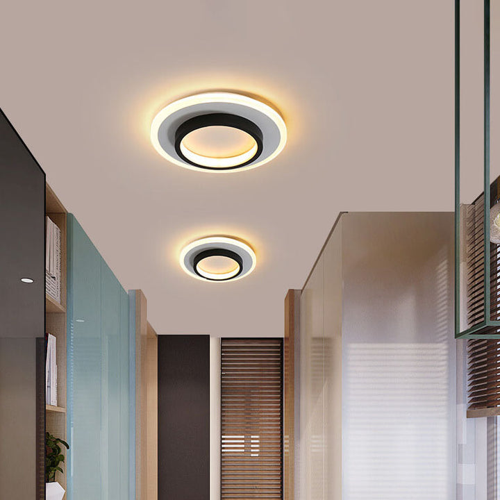Luz de montaje empotrado LED de hierro acrílico blanco y negro cuadrado moderno 