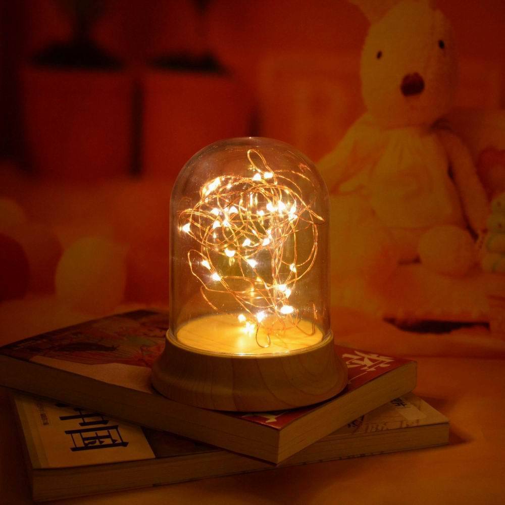 Contemporary Creative ABS PC Fire Tree Night Light USB LED Table Lamp For Bedroom