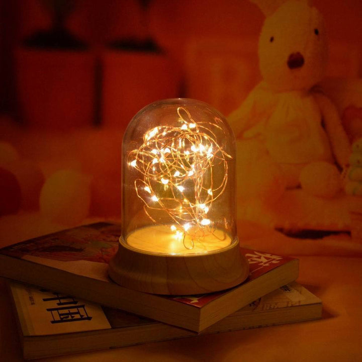 Contemporary Creative ABS PC Fire Tree Night Light USB LED Table Lamp For Bedroom