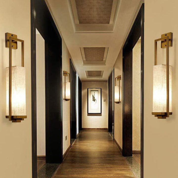 Modern Classical Minimalist Iron Cloth 1-Light Wall Sconce Lamp