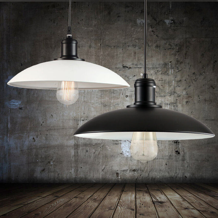 Tapa de Olla de Hierro Vintage Industrial Lámpara Colgante de Loft de 1 Luz 