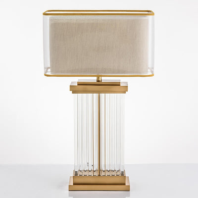 Modern Chinese Square Hardware 1-Light Table Lamp