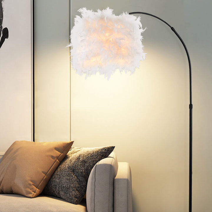 Lámpara de pie moderna nórdica creativa de pluma con 1 luz 
