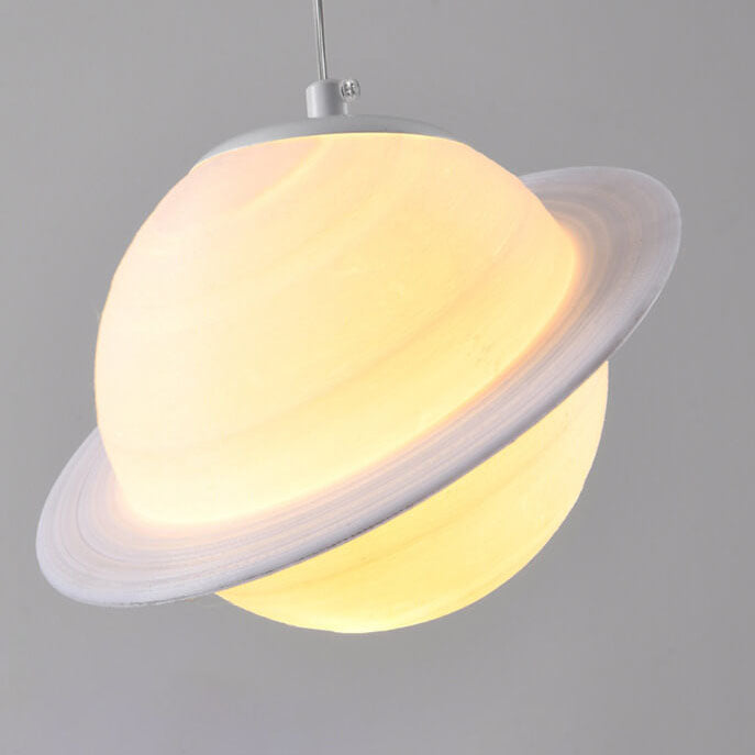 Nordic Creative Saturn Planet 1-Light Semi Flush Mount Ceiling Light