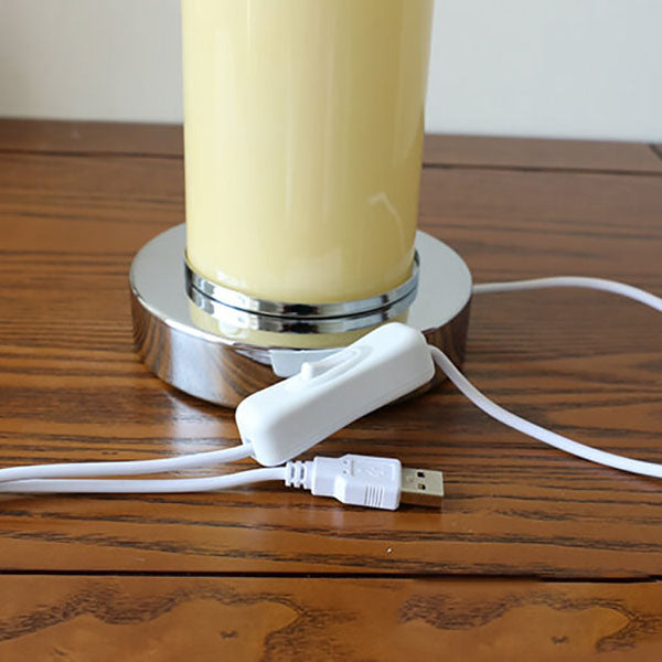 Vintage Glass Column USB LED Night Light Table Light